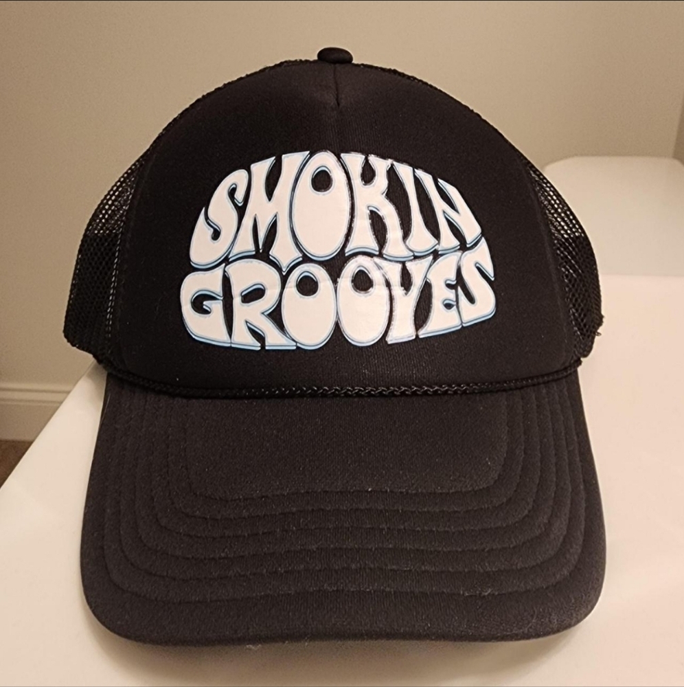OTTO Black Mesh Trucker Hat Cap, "Smoking Grooves" Festival. RARE!